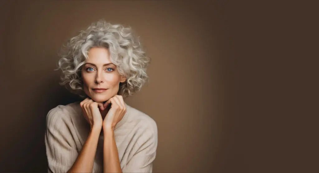 womens peptide therapy | Red Leaf Research Labs Woman with healthy mature skin, the anti-aging goal behind topical and injectable copper peptides