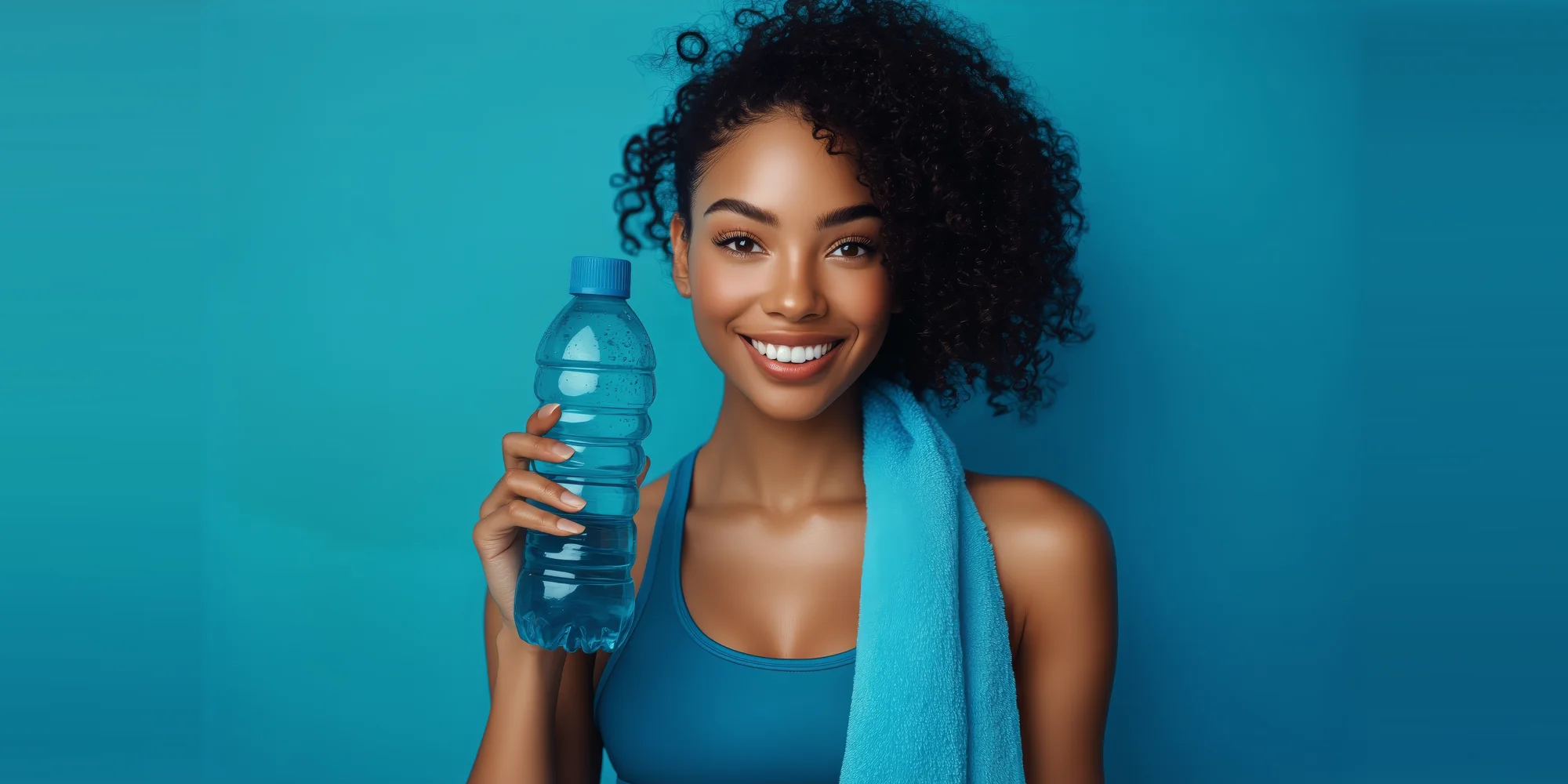 Woman holding a water bottle after a workout, electrolytes on retatrutide